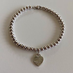 Tiffany Heart Tag Sterling Silver Bead Bracelet